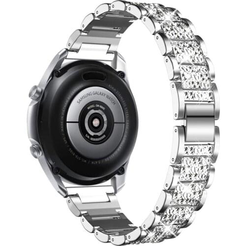 Shiny Bling Watch Strap For Samsung Galaxy Watch 3 Active 2 40mm 44mm Gear S3 Galaxy 42mm 46mm Stainless steel Bracelet Band