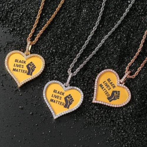 Freewear Custom Photo Memory Medallions Solid Pendant Necklace With Shining Big Crystal Hip Hop Jewelry For Men