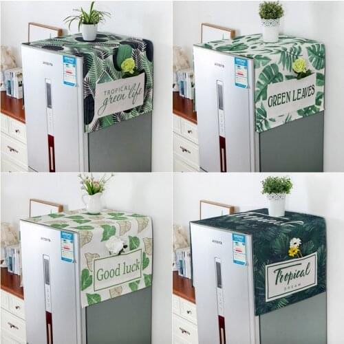 Green Leaf Drum Washing Machine Cover Dust Cover Waterproof Cover Front Loading Oven Dust Cover Refrigerator Dust Pocket