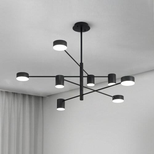 Black Indoor Pendant Lamps Three Different Heads Home Furniture Decoration For Dining Table Living Study Bathroom Simple Style