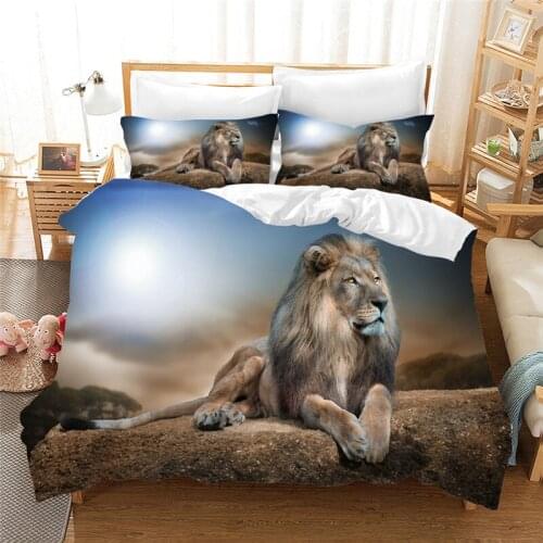 Kids Room Decoration high quality 3D Lion King Bed Set Single Double Bedclothes Bed Linen Comforter Bedding set Duvet Cover Set