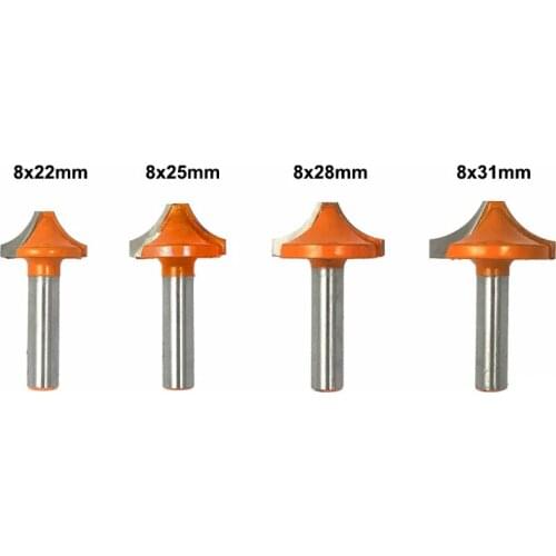 1pc 8mm Shank Round Open End Carving Router Bit Plunging Round Over Shaker Bit Woodwork Milling Cutter for Wood 02095