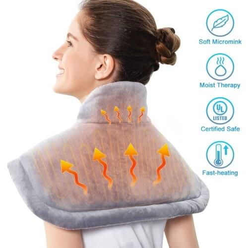 Electric Large Warming Heating Pad Blanket Portable Shoulder Neck Back Heating Shawl Wrap Pain Relief Temperature Controller