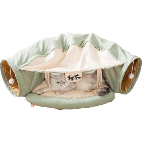 Cat Tunnel Mat Multifunctional using way Soft Kennel Warm with Ball More fun Pet Toys