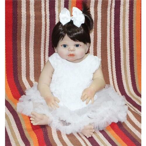 55cm New Full Body Silicone Reborn Baby Dolls Toy Newborn Girl bebe Doll reborn bonecas Gift Birthday Gift Bathe Toy Brinquedos