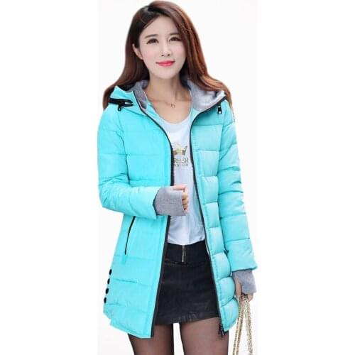 2019 winter jacket women wadded jacket female outerwear slim young girl winter coat women medium-long cotton-padded jacket parka