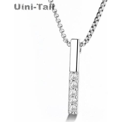 Uini-Tail hot sale new 925 sterling silver geometric micro inlaid necklace simple fashion temperament high quality jewelry ED597