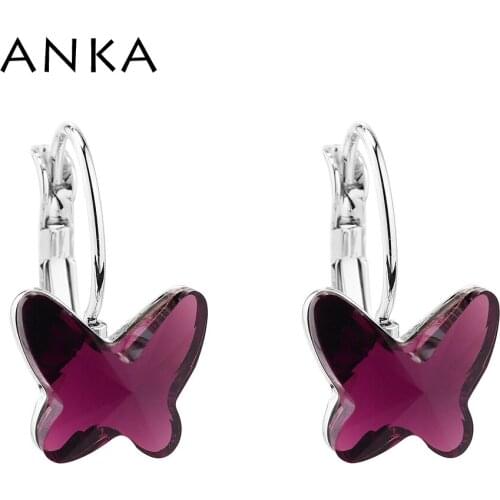 ANKA Personalized Gothic Vintage Retro Butterfly Crystal Clip Earring Crystal from Austrian #137664