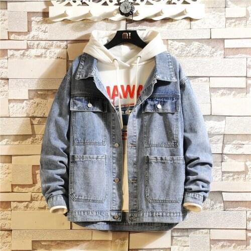 2020 Men Denim Jacket Mens Streetwear Hip Hop Retro Motorcyle Coat Mens Bomber Jacket Cowboy Man Jean Jacket Chaqueta Hombre