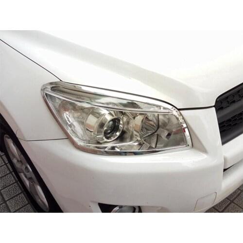 ABS Chrome Car Front Headlight + Rear Tail Light Lamp Cover Trim For Toyota RAV4 2009 2010 2011 2012 2013