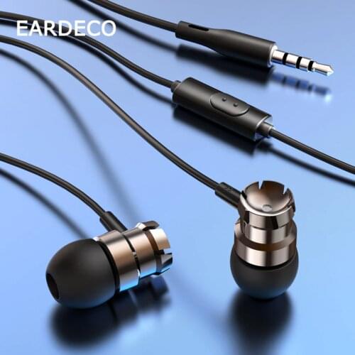 EARDECO Gold Spiral Shape in-ear Wired Earphone with mic 3.5mm Metal Earbuds Hifi Sound Headset wire Earpiece for xiaomi IPhone