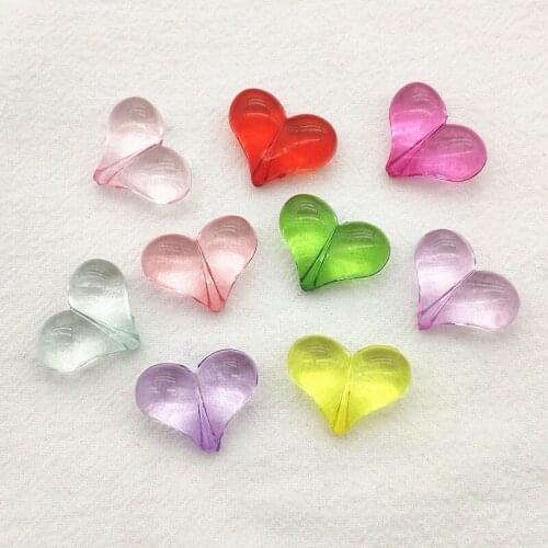 New Arrival! 17x22mm 250pcs Clear Heart Beads For Bracelet Necklace Earring Hairpin DIY Parts Jewelry Findings & Components