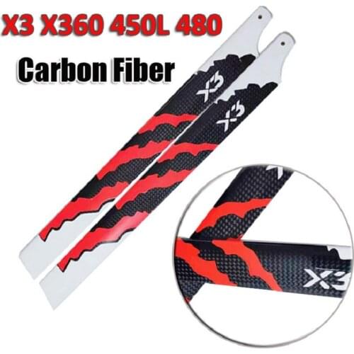 X3 370mm Carbon Fiber Main Blade for X3 450L 480 465 Trex helicopter