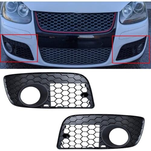 Front Honeycomb Hex Mesh Fog Light Air Vent Grill Intake Cover Grille Black for 2005-2009 VW Golf GTI MK5