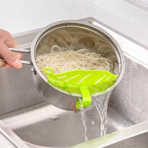 1PC Durable Clean Leaf Shape Rice Wash Sieve Beans Peas Cleaning Gadget Kitchen Clips Tools