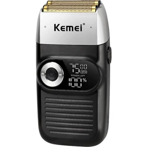 Kemei Professional Electric Shaver Hair Cleaning Shaver Electric Hair Trimmer Head Shaving Machine Electric Razor For Men