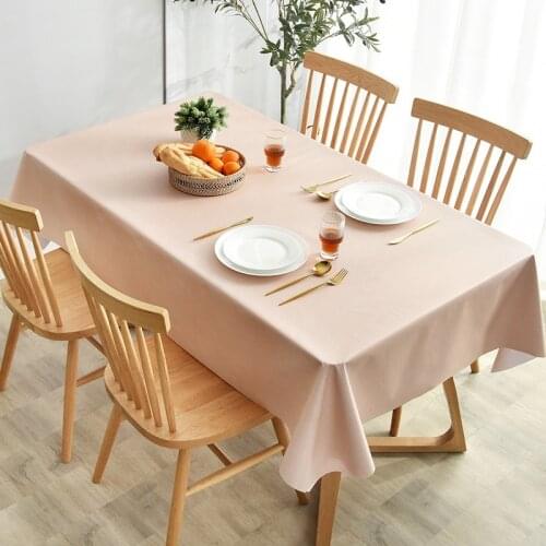 Milti Color Solid PVC Table Cloth Anti-Hot/Oil Rectangular Dinning Table Cover Coffee Table Mat Plastic