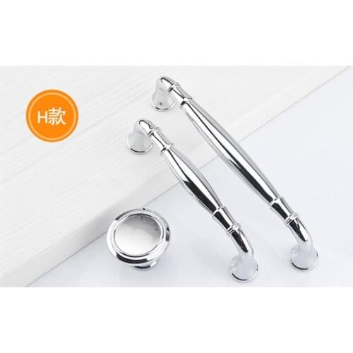 96mm 128mm modern simple solid shiny silver kitchen cabinet wardrobe door handles bright chrome dresser drawer knobs pulls 10PCS