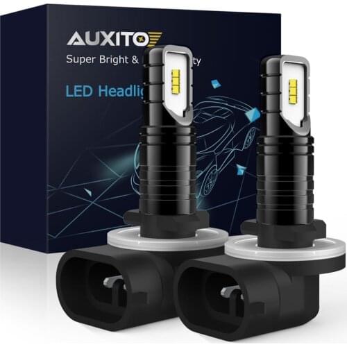 AUXITO 2x H27W/2 881 LED Bulbs H27W H27 Led DRL Fog Lights for Cars Led Fog Driving Lamp High Lights Car Light 6000K White 12V