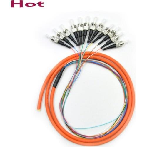 Fiber Optic Bundle Pigtail ST Multimode MM OM1 62.5/125 12 Core Pigtail ST factory Patch Cord