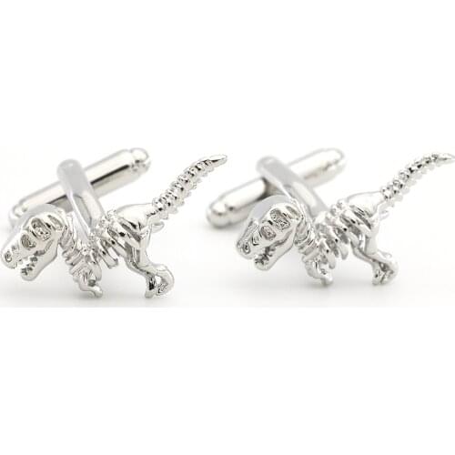 Mens Dinosaur Cuff Links Copper Material Silver Color