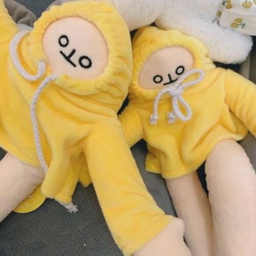 18cm-65cm yellow squatting banana man plush toy cute Korean cure doll birthday gift for children