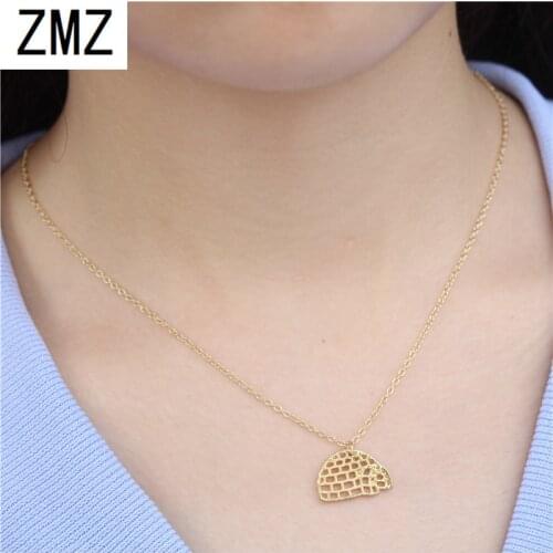 ZMZ 50pcs/lot Europe/US fashion Hollow igloo pendant cute igloo necklace gift for mom/girlfriend party gold/silver jewelry