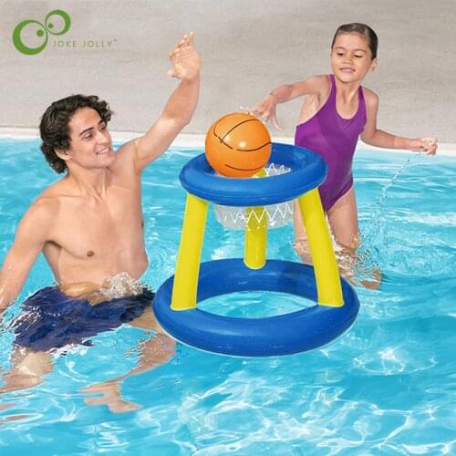 1Pcs Floating Pool Basketball Hoop -Pool Toys for Kids Inflatable Blow Up Ball Summer Swimming Water Sports Game Toy YJN