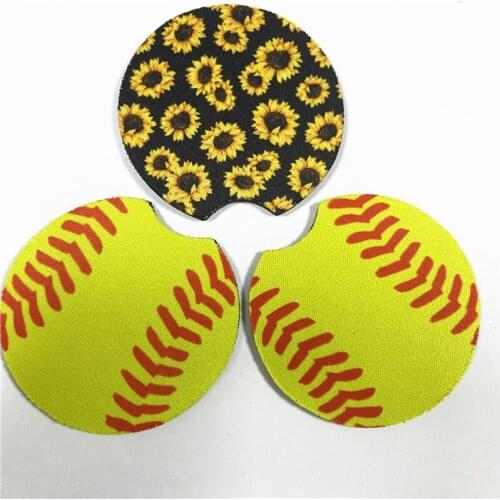 10pcs Neoprene Car Cup Mat Contrast Mug Coaster Flower Teacup Rainbow colors Pad for Home Decor Accessories 18Style