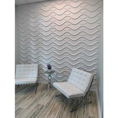 3D Plastic Wall Panels Textured Design Pack of 12 Tiles for Bedroom Living room Wall Decoration