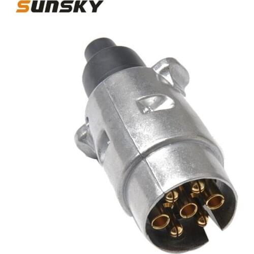 Truck Towing Connector Adapter 7 Pin Aluminium Alloy EU Plug for Trailer Truck Towing Electrics 12V Connector Adapter