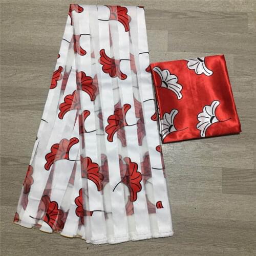 African wax organza and satin silk wax ankara 2020 satin fabric 6 yards cotton fabric for dress ! P10728