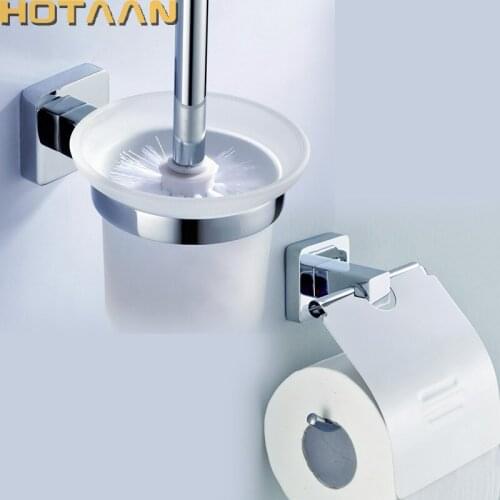 Free shipping,stainless steel Bathroom Accessories Set,toilet brush holder,Paper Holder,square bathroom sets,Chrome color
