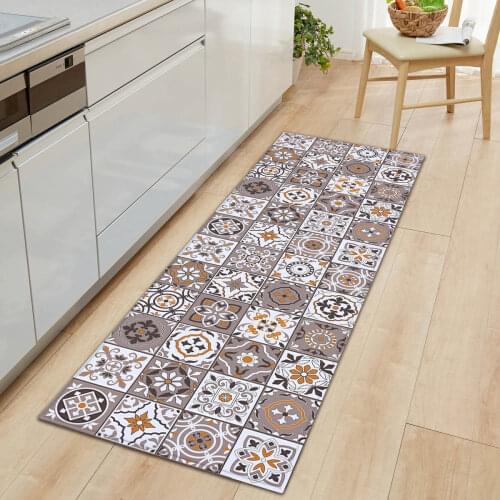 Bohemia Home Kitchen Floor Mat Rugs Anti-slip Boho Bathroom Mat Carpet Door Entrance Mat for Living Room Banthroom Bedroom