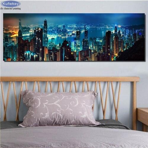 Large 5d Diy Diamond Embroidery city night Scenery Diamond painting Cross Stitch Mosaic Rhinestones Painting modern decor art