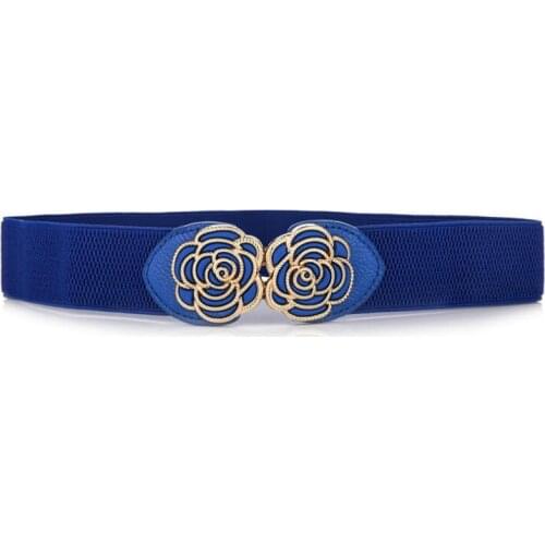 Cinturones para mujer ceinture femme belts for women BLUE Fashion elastic elastic belt High quality cheap gifts Flower adornment