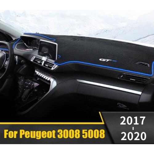 Car Dashboard Cover Mat Sun Shade Pad Instrument Panel Carpets Anti-UV For Peugeot 3008 5008 GT 2017 2018 2019 2020 Accessories