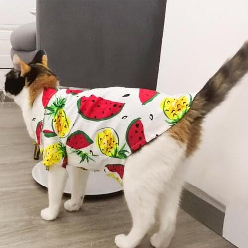 Breathable Pet Clothes Fruits Pattern Decoration Skin-friendly Pet Dogs Cats T-shirt for Summer Small Dogs Cats Clothes Supplies