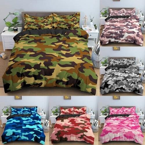 3D Camouflage Print Bedding Set Quilt Bedspread Duvet Cover (Twin Full Queen King Size)