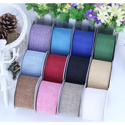 Christmas Tree Imitation Hemp Ribbon Wire Edge Roll Wrapping For Floral Bouquet Wedding Decoration Hairbows Ribbon DIY Material
