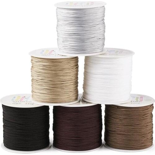 6Rolls 0.8mm Braided Nylon Cord Thread String for Jewelry Making Bracelet Beading Sewing DIY 100yards/roll