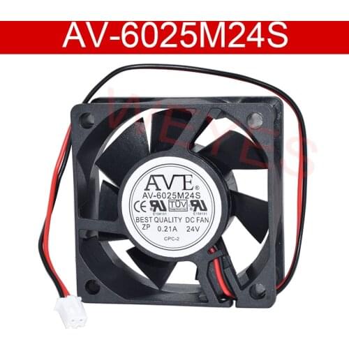 New For AVE AV-6025M24S 6cm 6025 24V 0.21A Two-wire Computer Chassis Power Cooling Fan