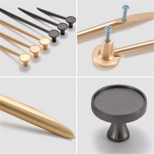 New Modern Simple Long Handle Cabinet Wardrobe Handle Gold Gray Drawer Single Hole Shoe Cabinet Knob Handles Furniture Pulls