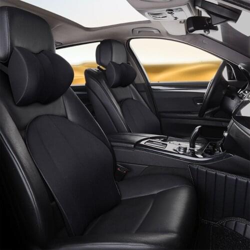 Car headrest neck pillow car memory cotton pillow seat four seasons car supplies a pair of car waist pillows