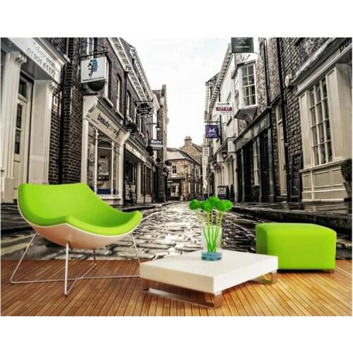 Custom 3D Photo Wallpaper European Retro Nostalgia City Street View Mural Casual Restaurant Bar Living Room Non-woven Wallpaper