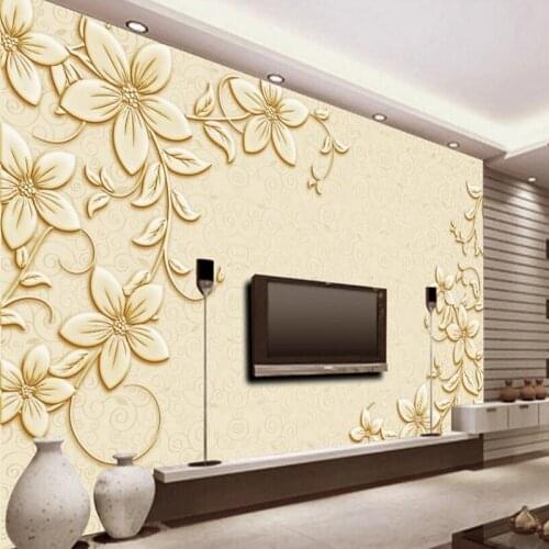 Beibehang custom wallpaper high - definition three - dimensional relief pattern TV living room background home decoration