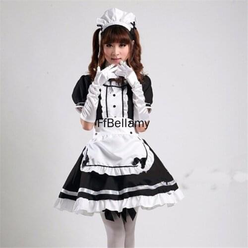 Princess Gothic Lolita Dress Maid Suits Womens Girls' Cotton Japanese Cosplay Costumes Plus Size Customized