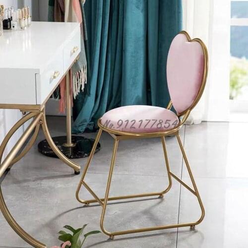 Modern and simple net red girl makeup chair princess bedroom dressing table stool manicure backrest ins Nordic chair