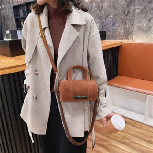 Bags for women 2021 new mini fashion corduroy pillow round shoulder messenger bag all-match handbag