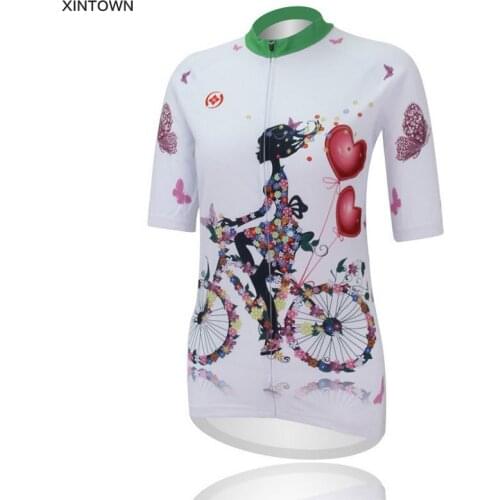 XINTOWN Bike Women Cycling Bicycle Jersey Shirt Outdoor Short Sleeve Sports Jersey S-4XL
